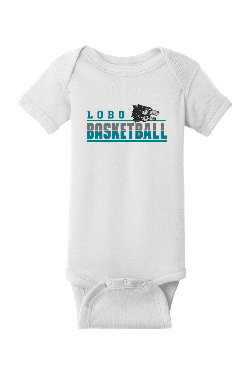 Lobo Basketball Classic - Rabbit Skins Infant Short Sleeve Baby Rib Bodysuit