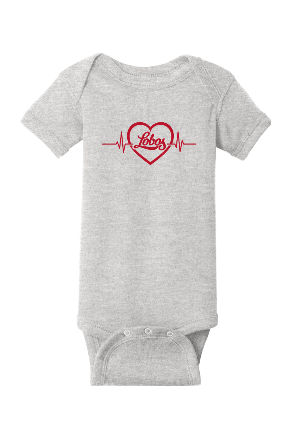 Lobos Heartbeat - Rabbit Skins Infant Short Sleeve Baby Rib Bodysuit