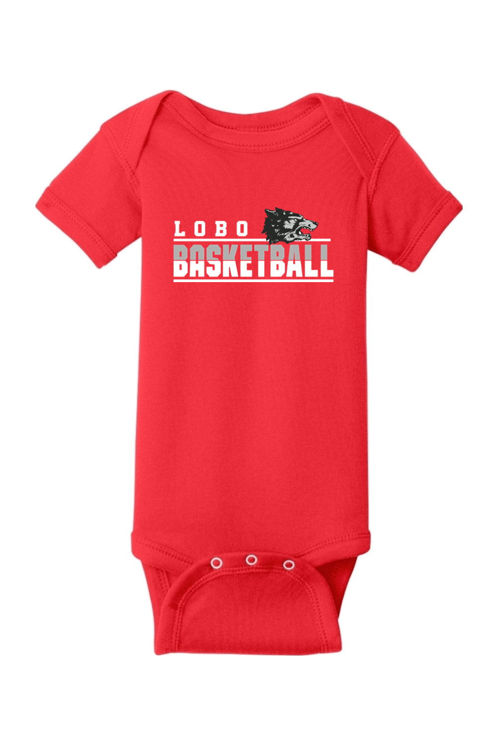 Lobo Basketball Classic - Rabbit Skins Infant Short Sleeve Baby Rib Bodysuit