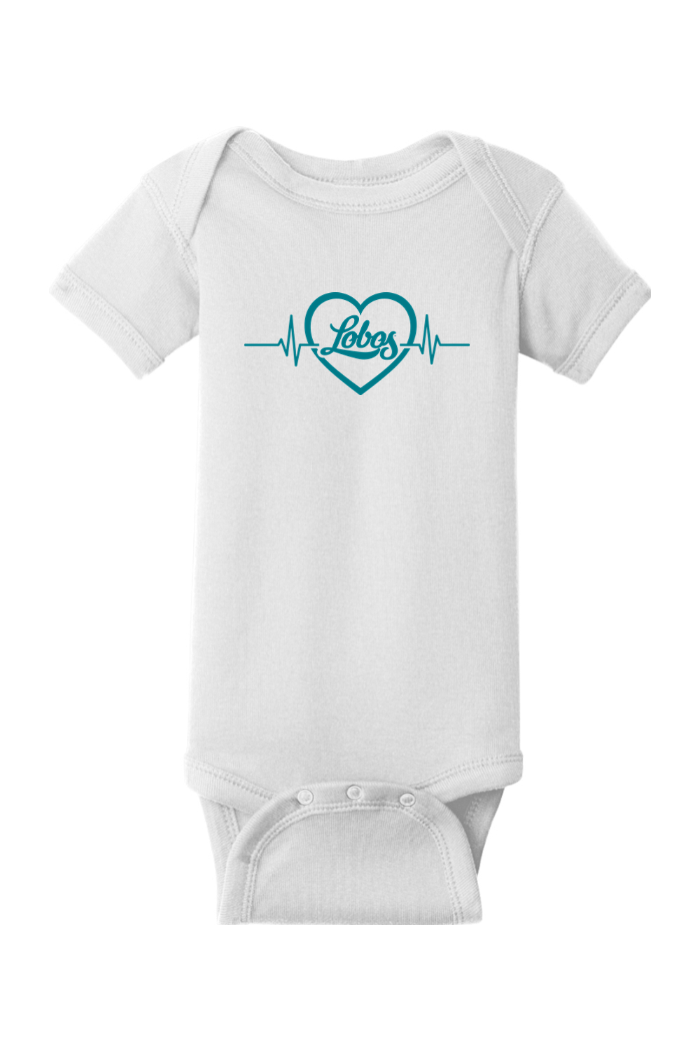 Lobos Heartbeat - Rabbit Skins Infant Short Sleeve Baby Rib Bodysuit