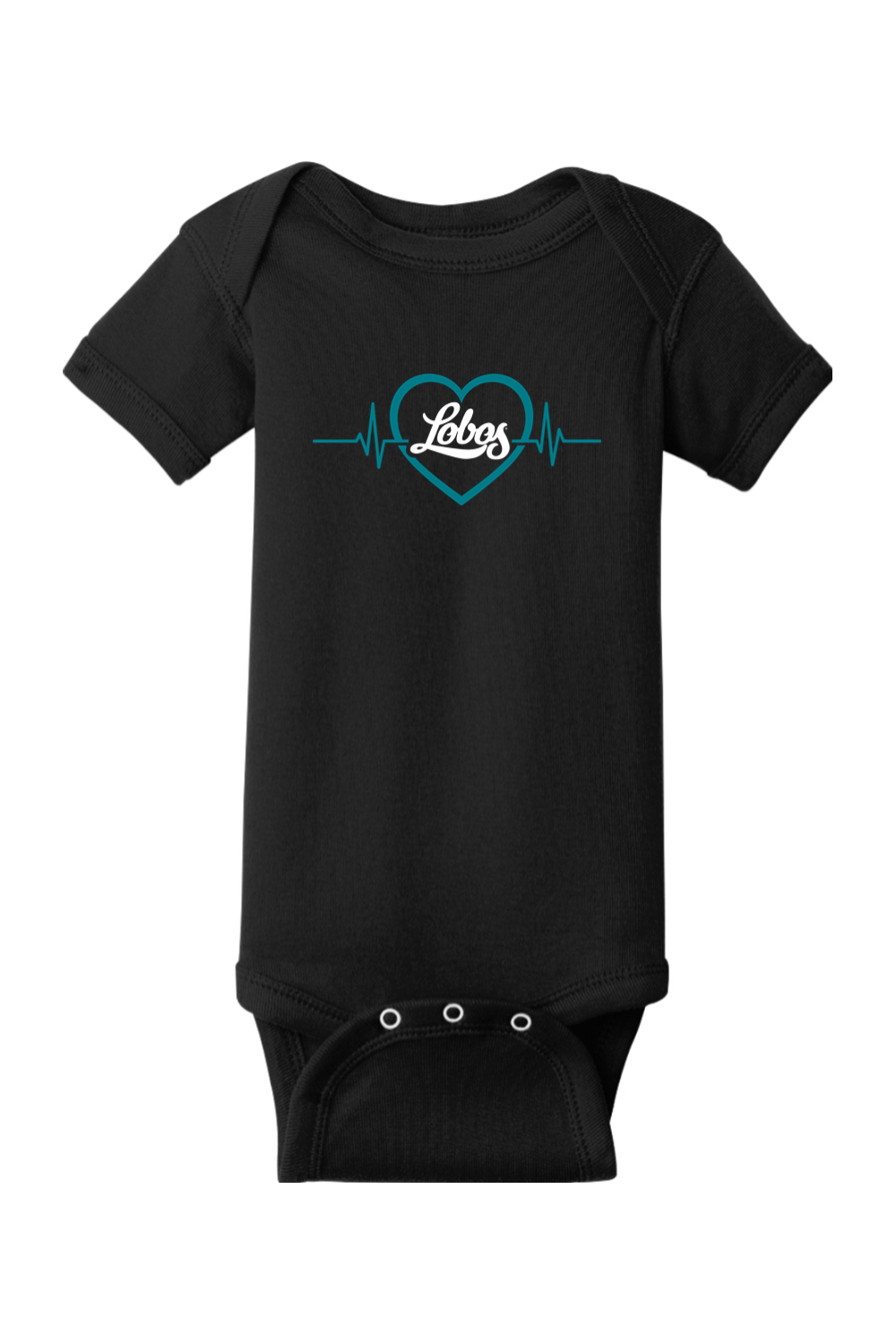 Lobos Heartbeat - Rabbit Skins Infant Short Sleeve Baby Rib Bodysuit