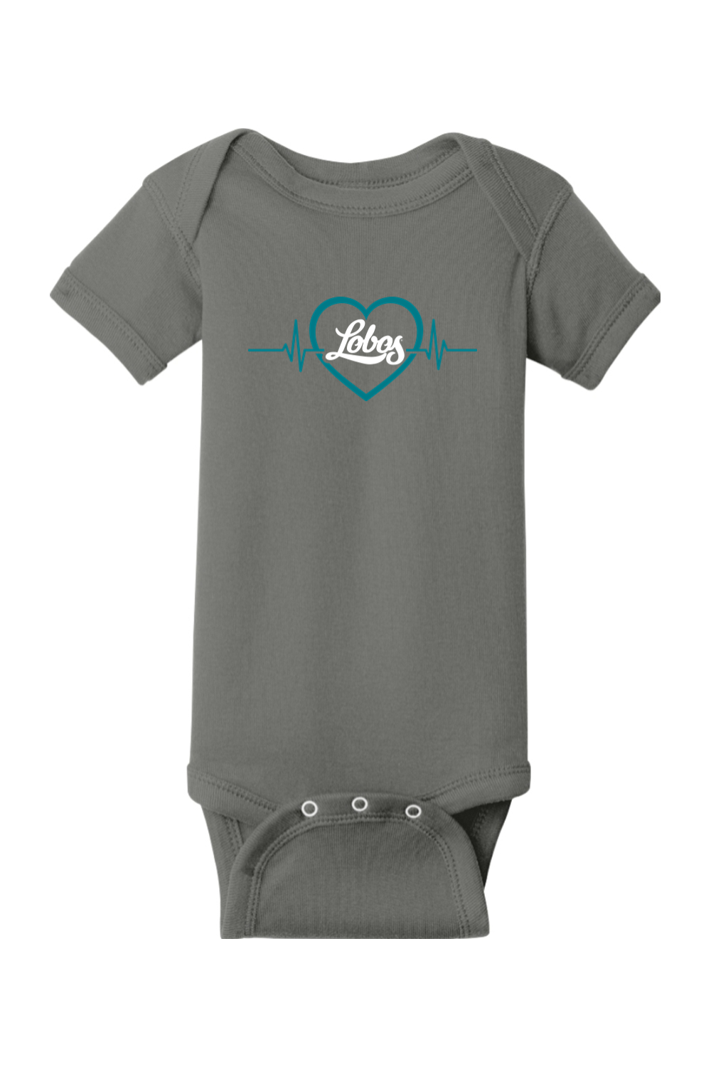 Lobos Heartbeat - Rabbit Skins Infant Short Sleeve Baby Rib Bodysuit