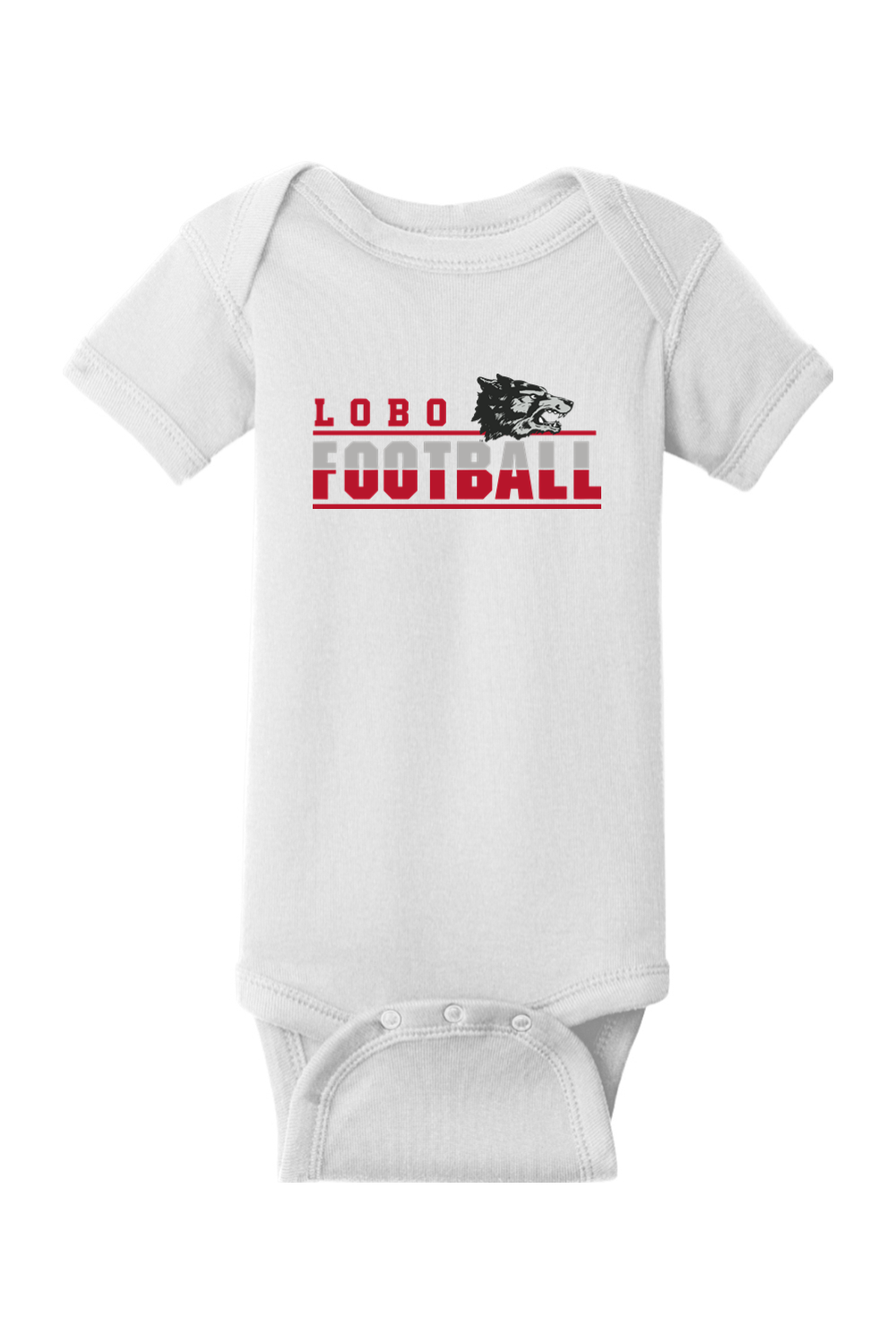 Lobo Football Classic - Rabbit Skins Infant Short Sleeve Baby Rib Bodysuit