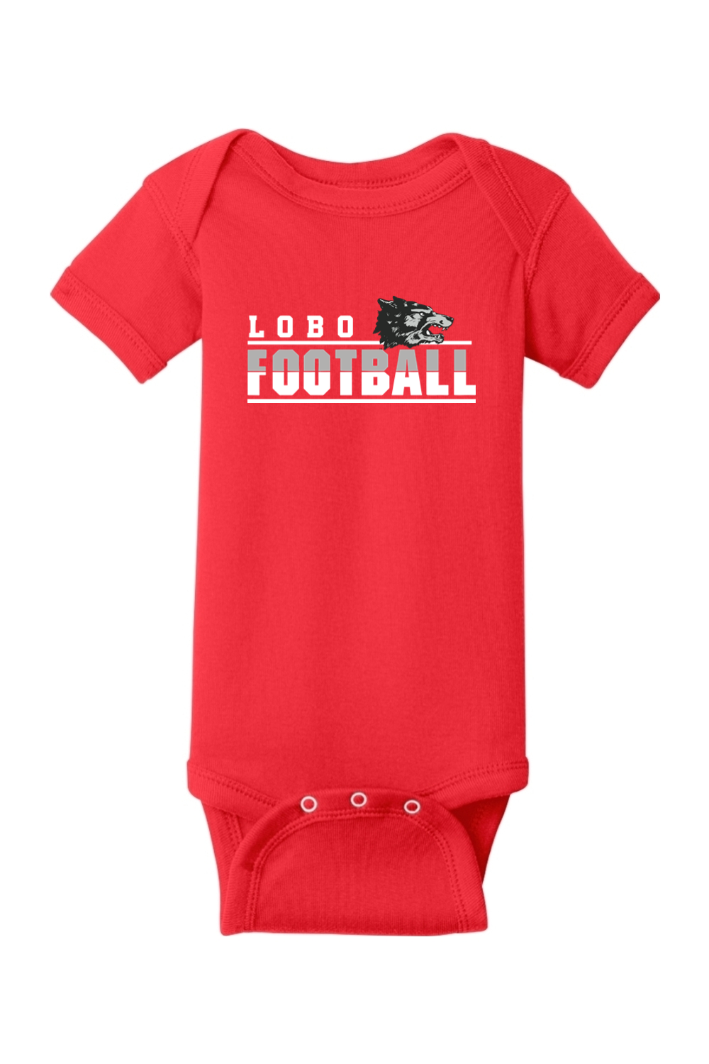 Lobo Football Classic - Rabbit Skins Infant Short Sleeve Baby Rib Bodysuit