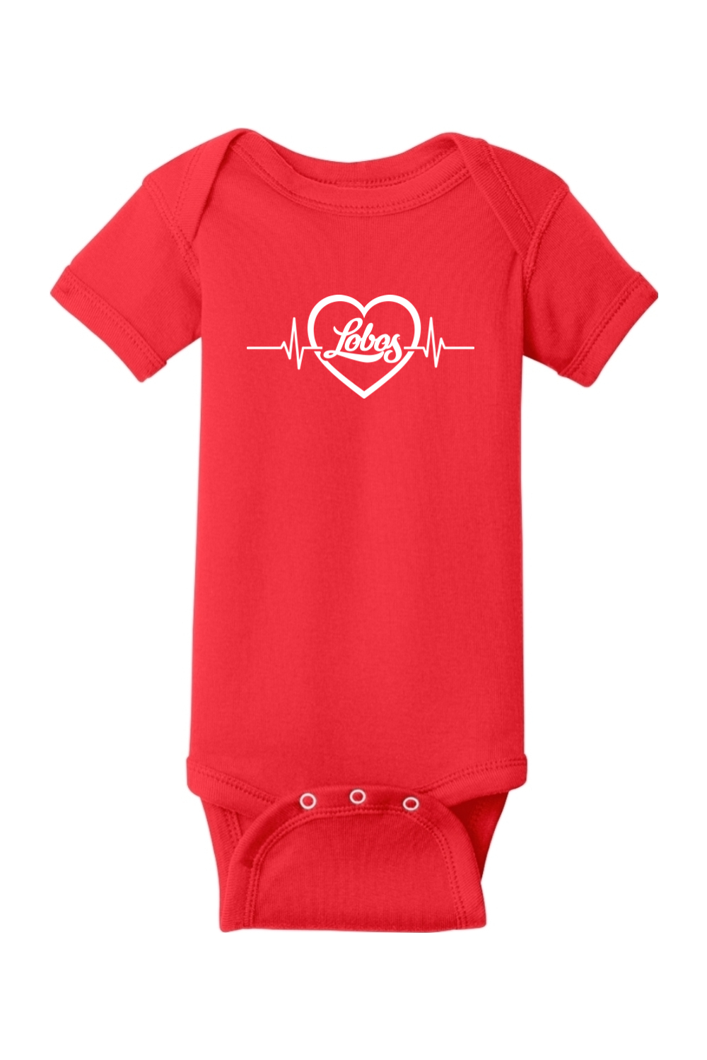 Lobos Heartbeat - Rabbit Skins Infant Short Sleeve Baby Rib Bodysuit