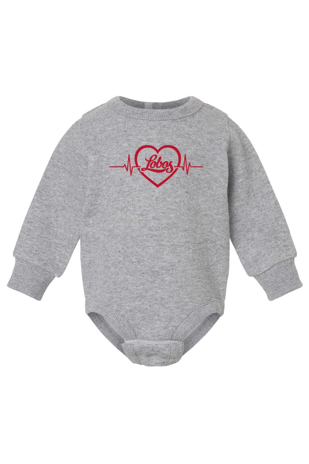 Lobos Heartbeat - Rabbit Skins Infant Fleece Bodysuit