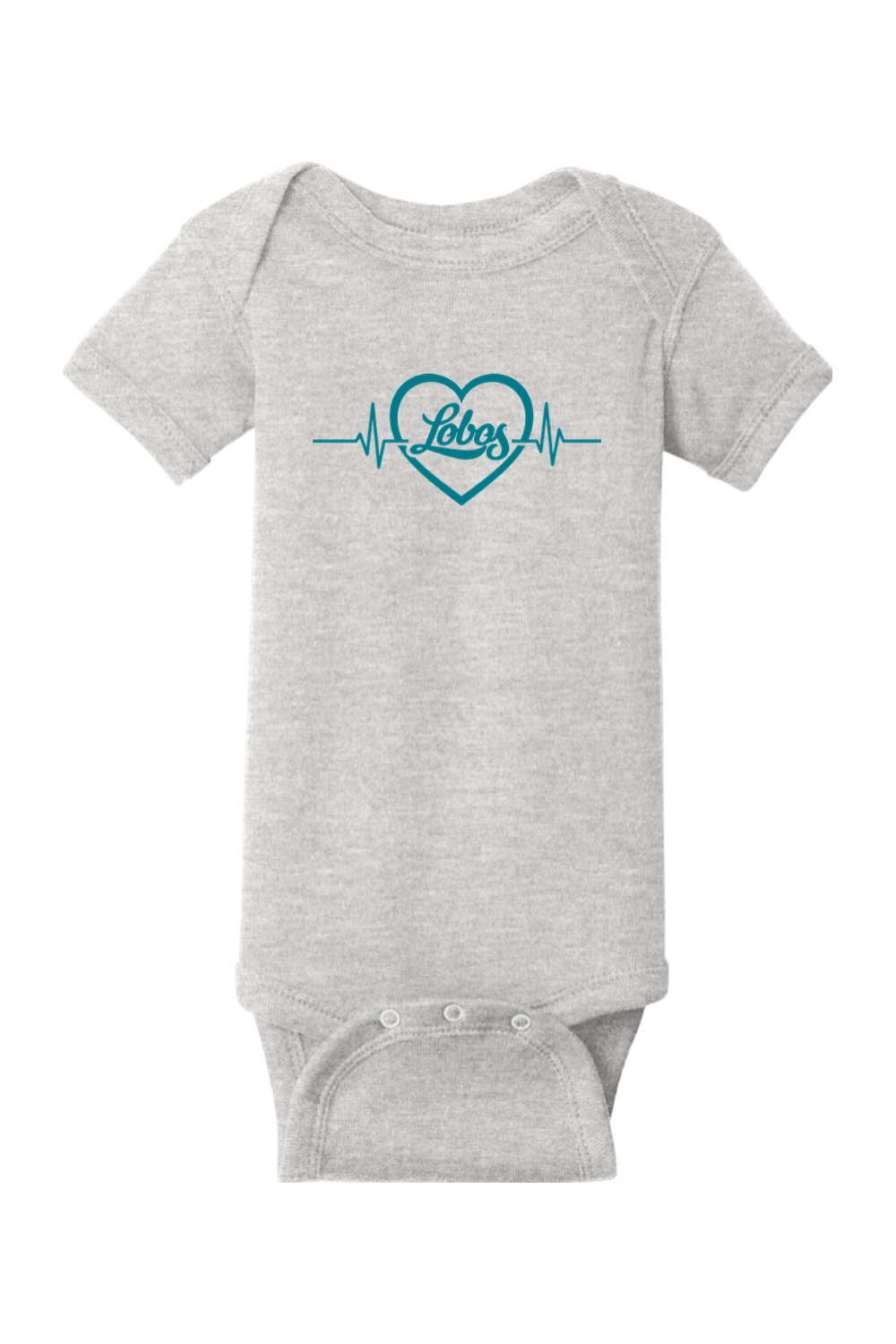 Lobos Heartbeat - Rabbit Skins Infant Short Sleeve Baby Rib Bodysuit