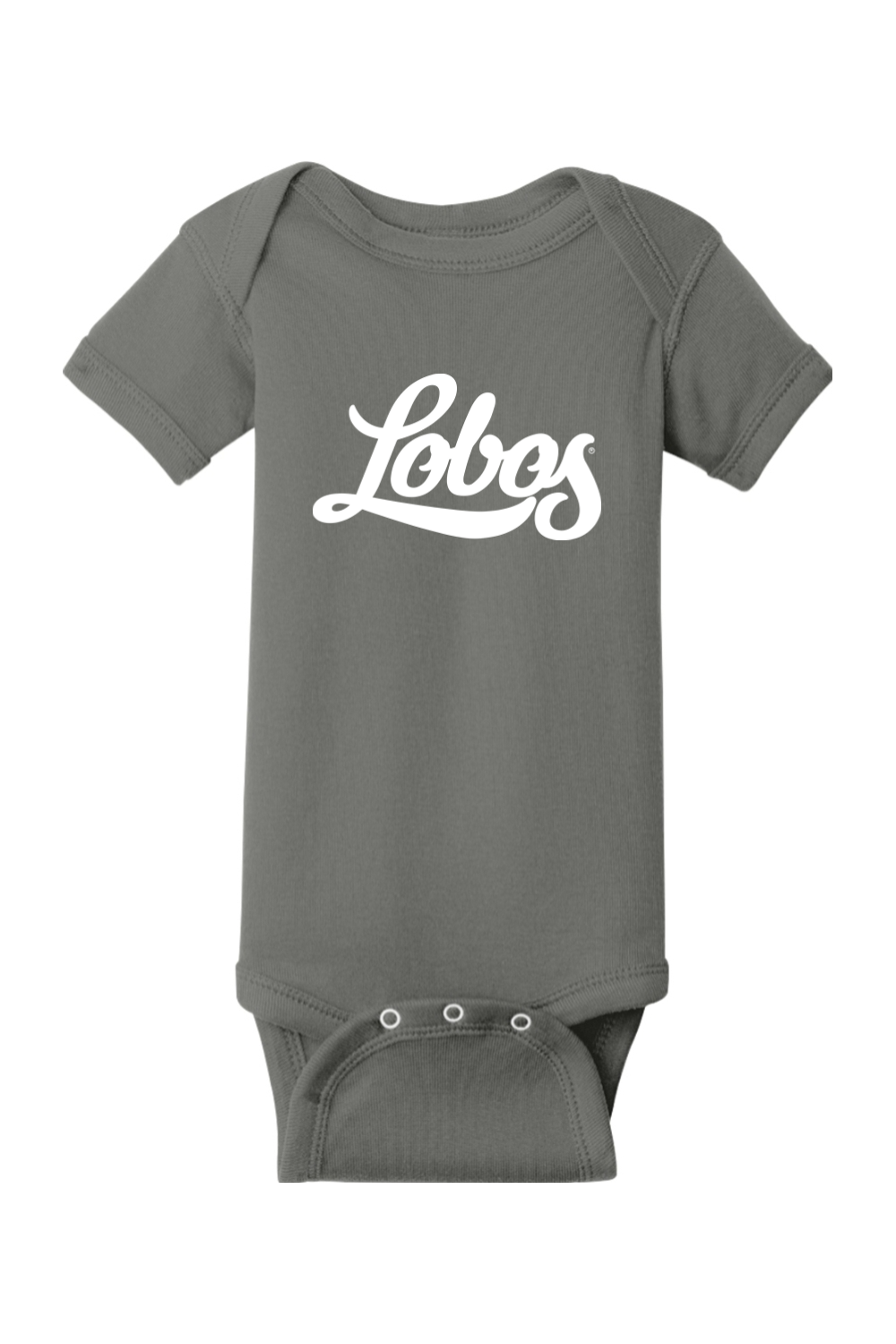 Lobos Script - Rabbit Skins Infant Short Sleeve Baby Rib Bodysuit