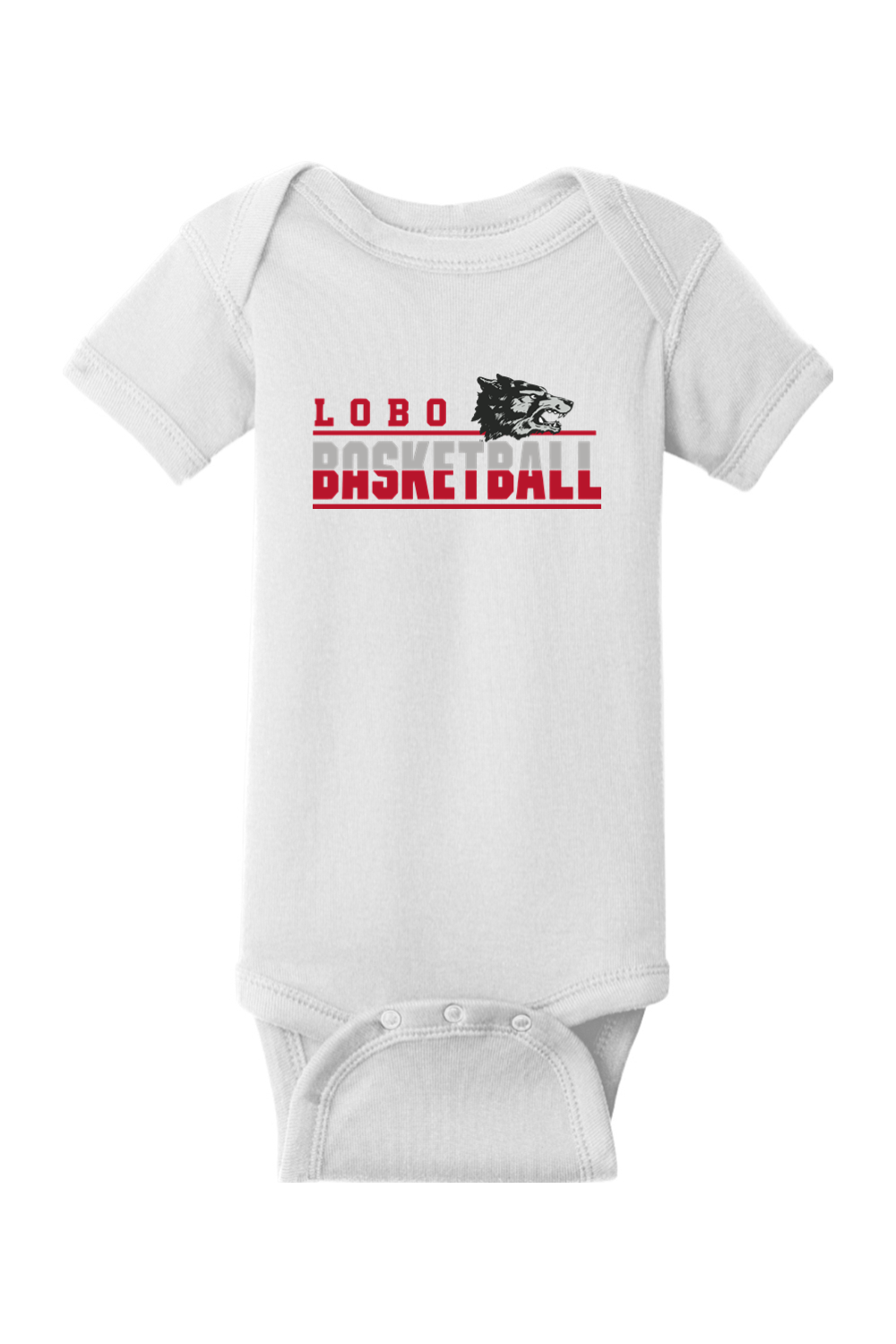 Lobo Basketball Classic - Rabbit Skins Infant Short Sleeve Baby Rib Bodysuit