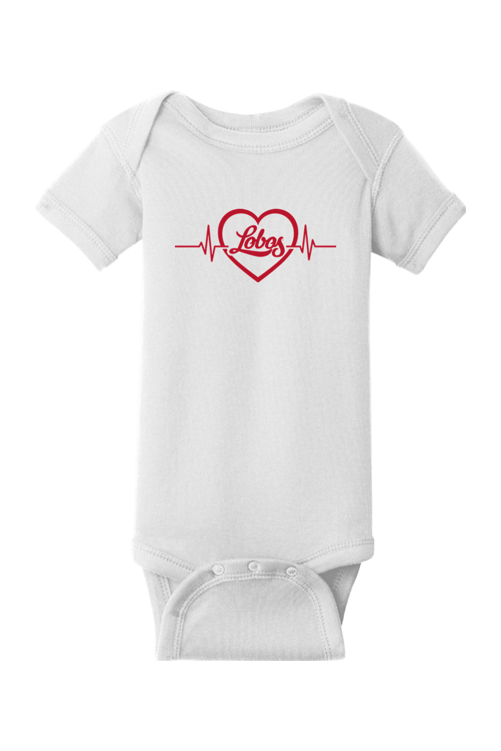 Lobos Heartbeat - Rabbit Skins Infant Short Sleeve Baby Rib Bodysuit