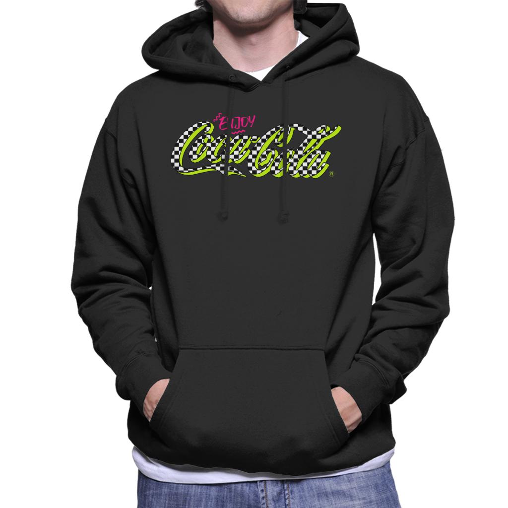 Coca Cola Retro Checkboard Logo Men's Hooded Sweatshirt product image 1