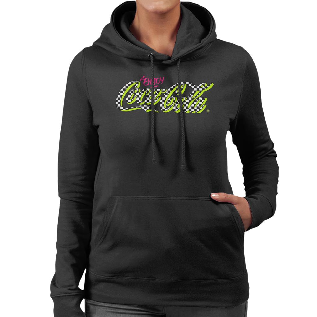 Coca Cola Retro Checkboard Logo Women's Hooded Sweatshirt product image 1