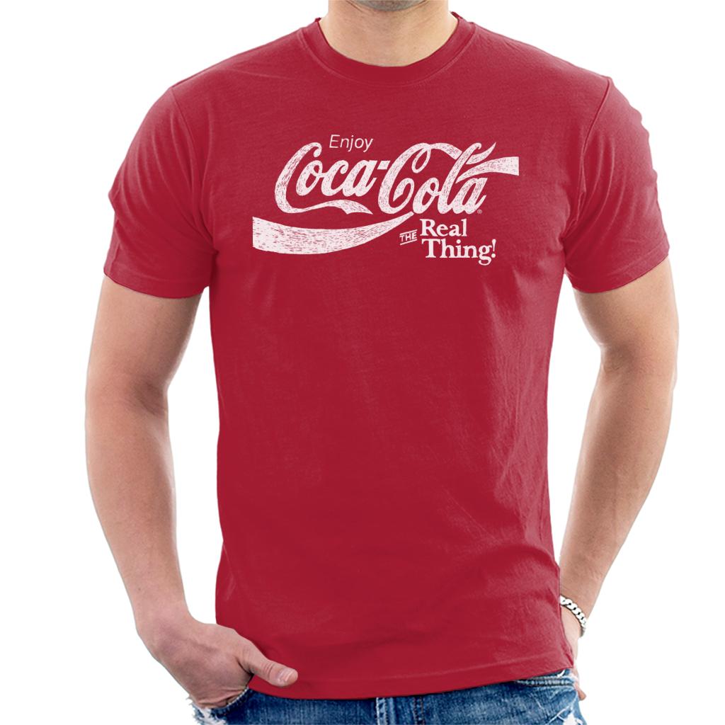 Coca Cola The Real Thing White Text Men's T-Shirt product image 1