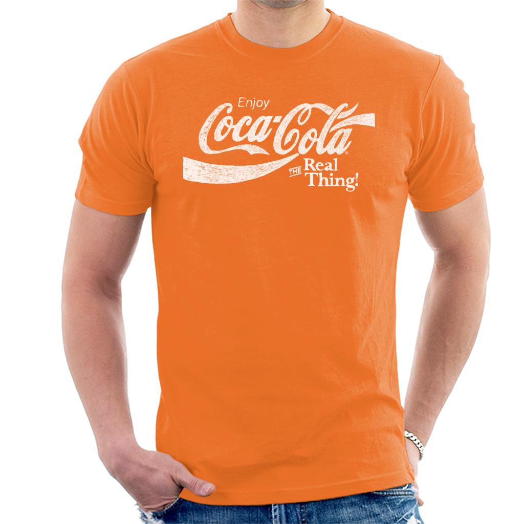 Coca Cola The Real Thing White Text Men's T-Shirt product image 6