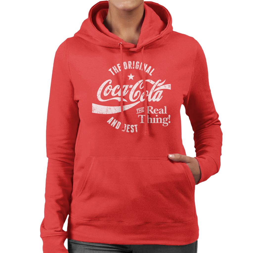 Coca Cola The Original And Best White Logo Women's Hooded product image 4