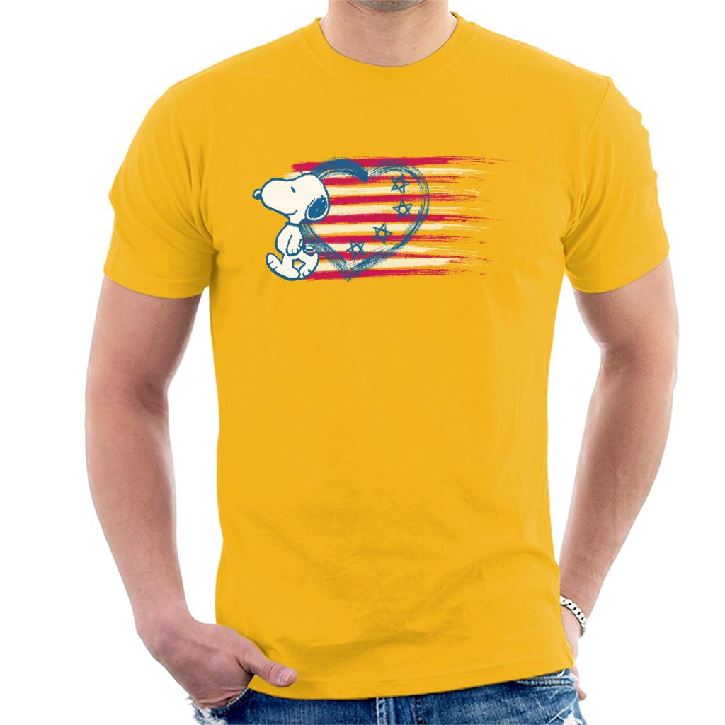 Peanuts Snoopy Patriotic Heart Flag Men's T-Shirt product image 6