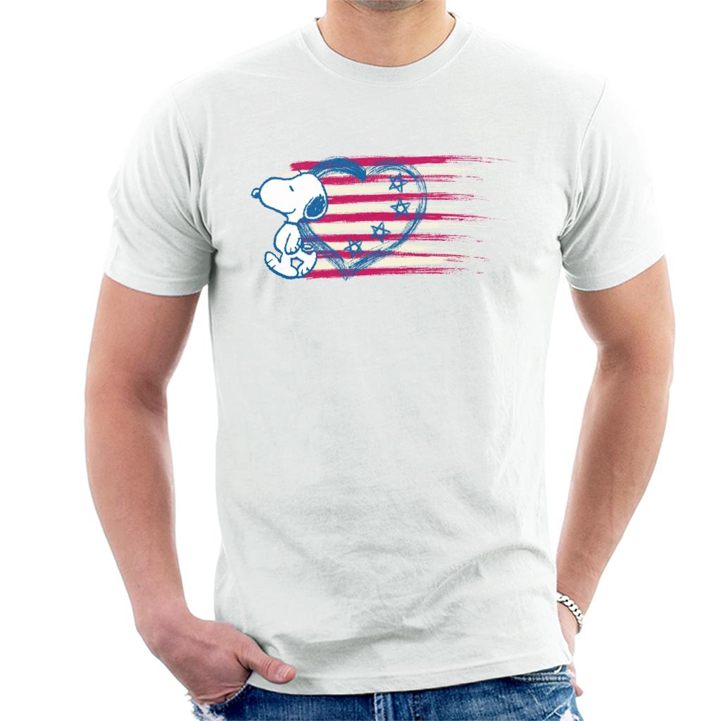 Peanuts Snoopy Patriotic Heart Flag Men's T-Shirt product image 4