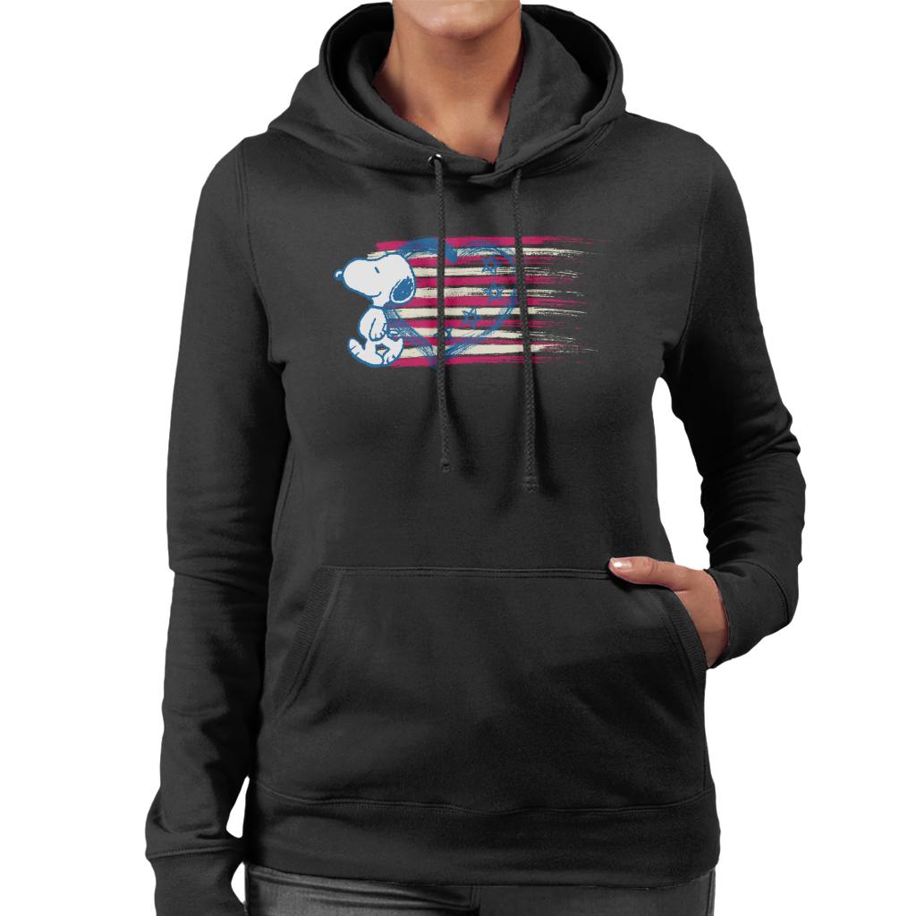 Peanuts Snoopy Patriotic Heart Flag Women's Hooded product image 1
