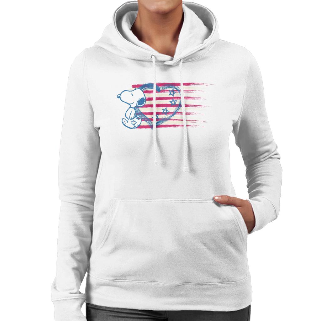 Peanuts Snoopy Patriotic Heart Flag Women's Hooded product image 4