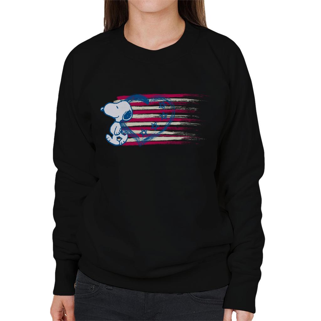 Peanuts Snoopy Patriotic Heart Flag Women's Sweatshirt product image 1