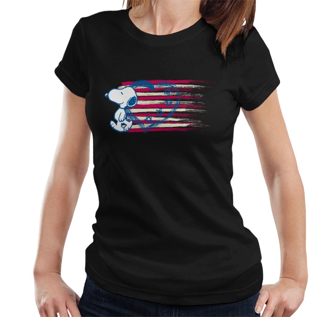 Peanuts Snoopy Patriotic Heart Flag Women's T-Shirt product image 1