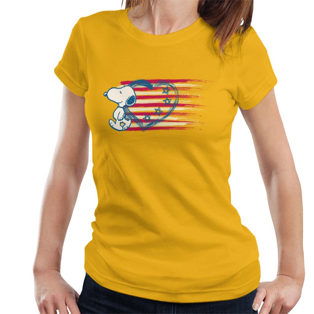 Peanuts Snoopy Patriotic Heart Flag Women's T-Shirt product image 6