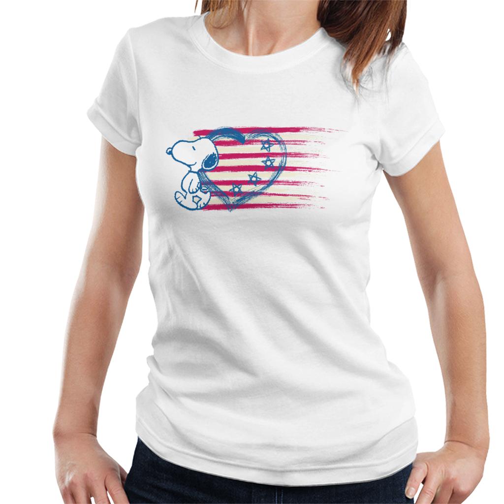 Peanuts Snoopy Patriotic Heart Flag Women's T-Shirt product image 4