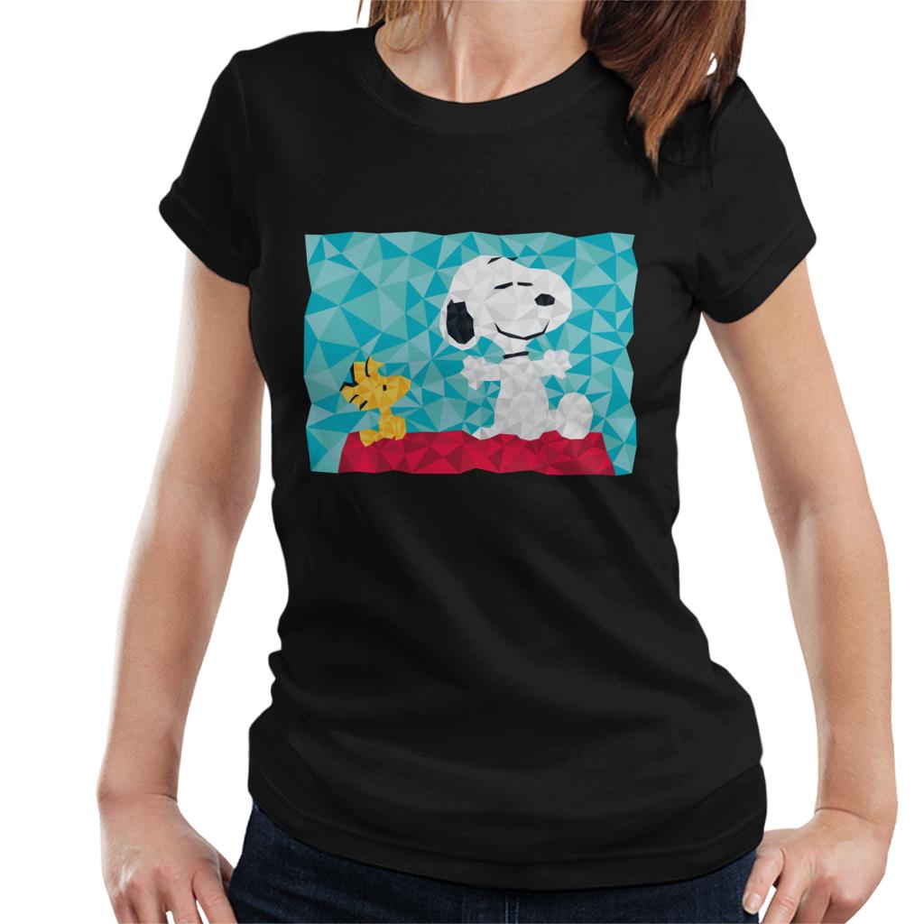 Peanuts Snoopy Woodstock Sitting On Kennel Geometric product image 1