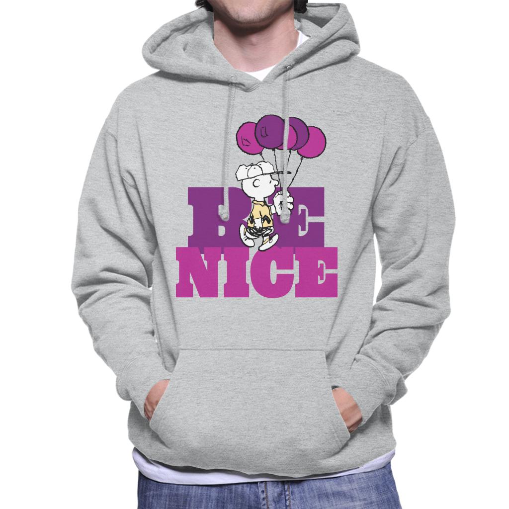 Peanuts Charlie Brown Be Nice Balloons Men's Hooded product image 1