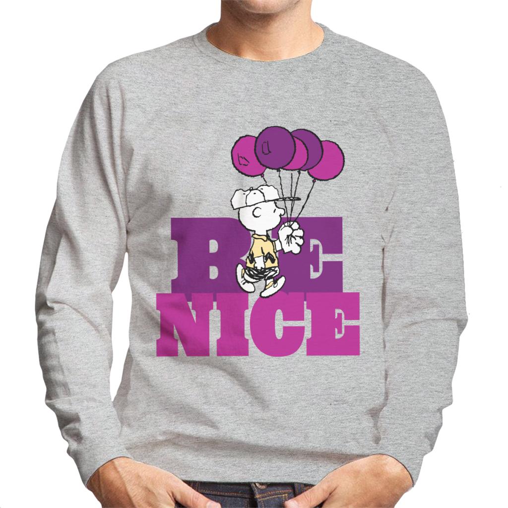 Peanuts Charlie Brown Be Nice Balloons Men's Sweatshirt product image 1