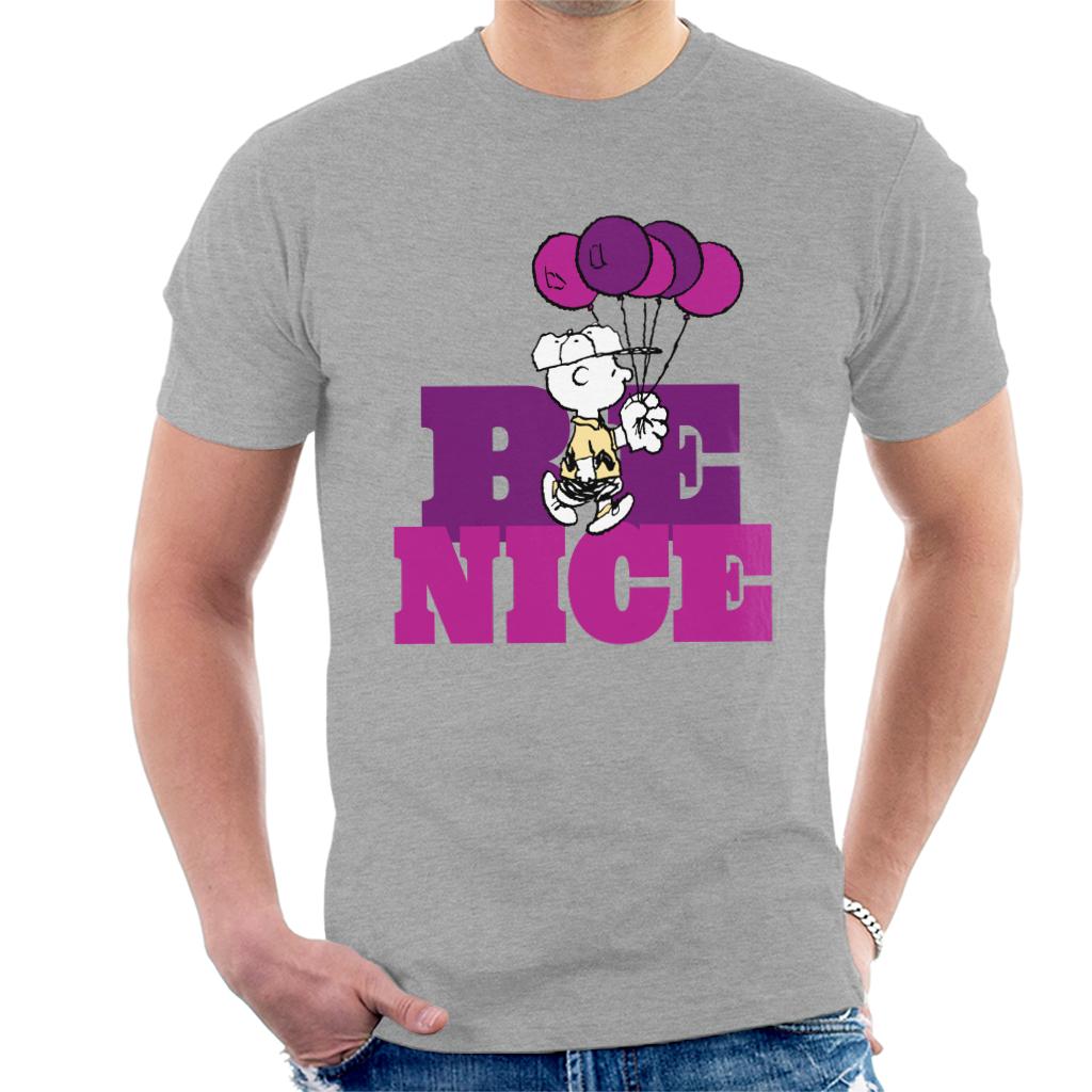 Peanuts Charlie Brown Be Nice Balloons Men's T-Shirt product image 1