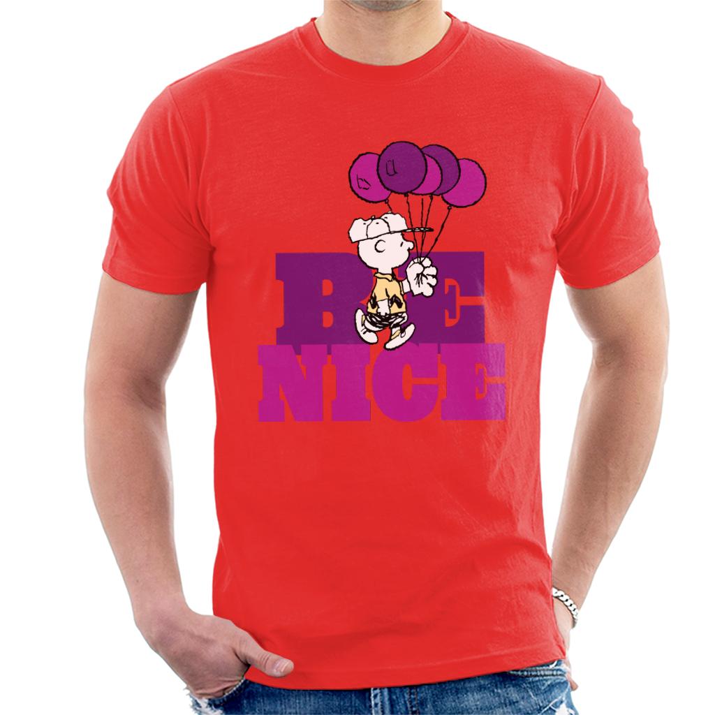 Peanuts Charlie Brown Be Nice Balloons Men's T-Shirt product image 6