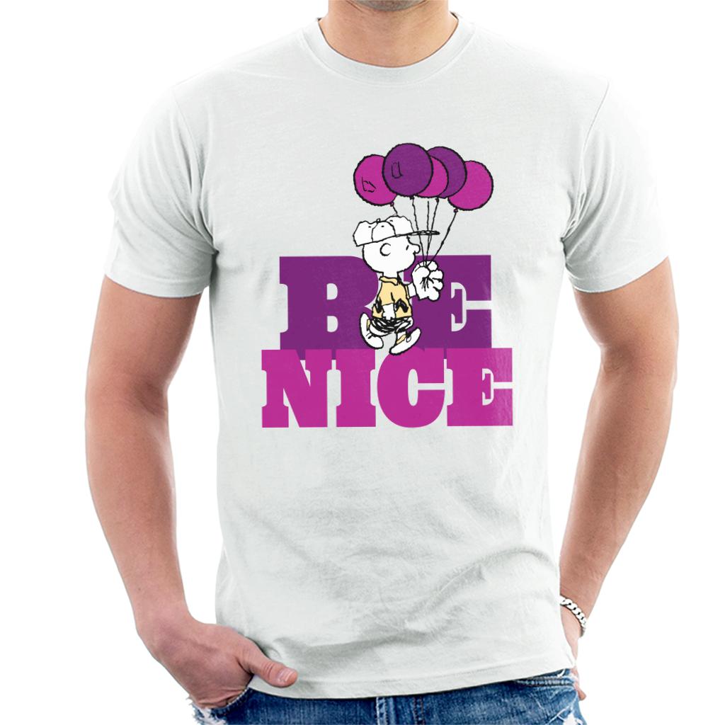 Peanuts Charlie Brown Be Nice Balloons Men's T-Shirt product image 4