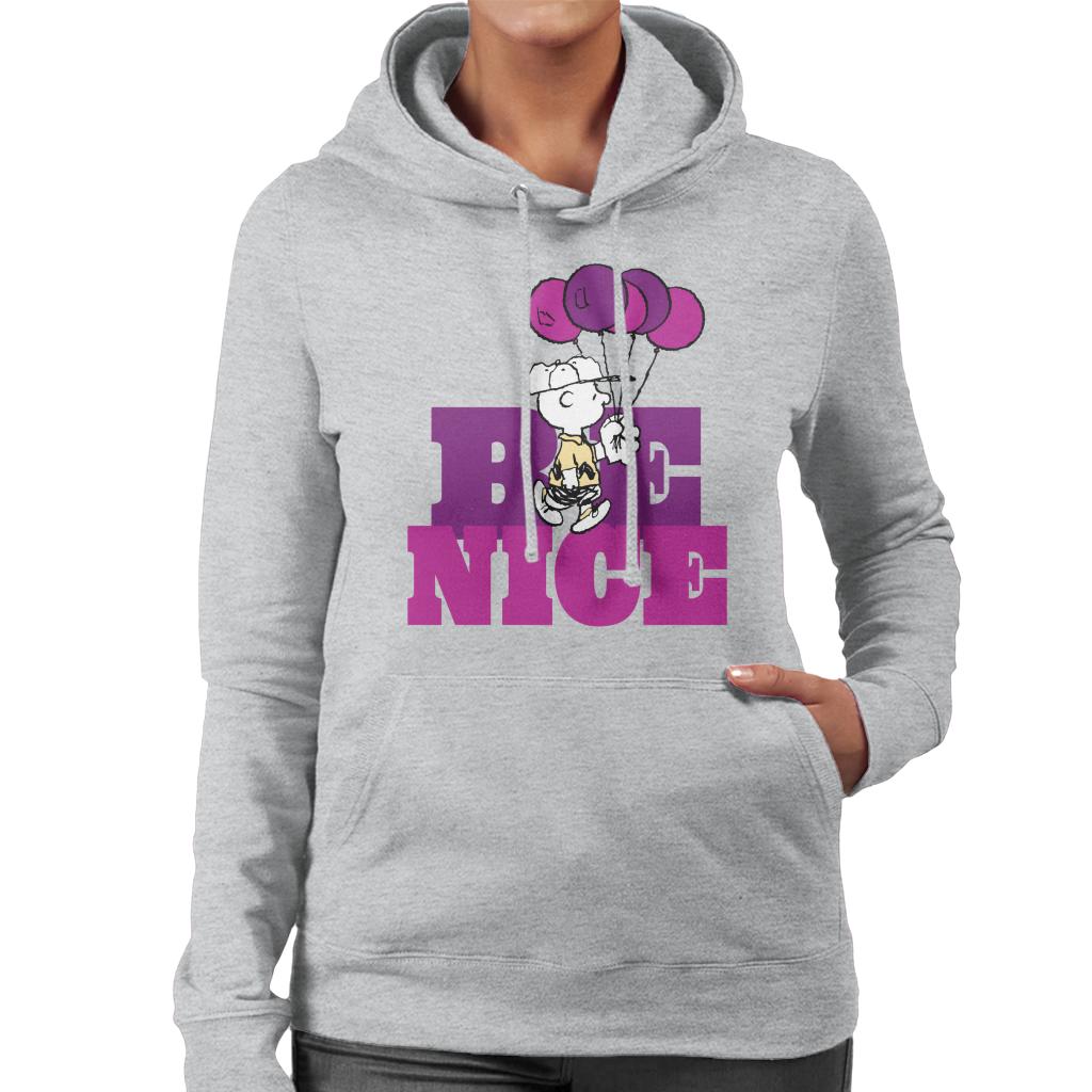 Peanuts Charlie Brown Be Nice Balloons Women's Hooded product image 1