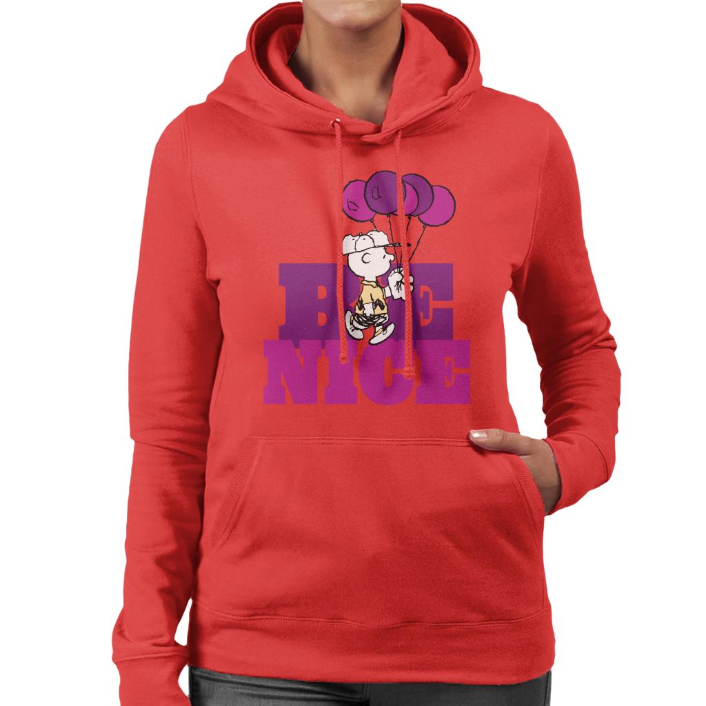 Peanuts Charlie Brown Be Nice Balloons Women's Hooded product image 6