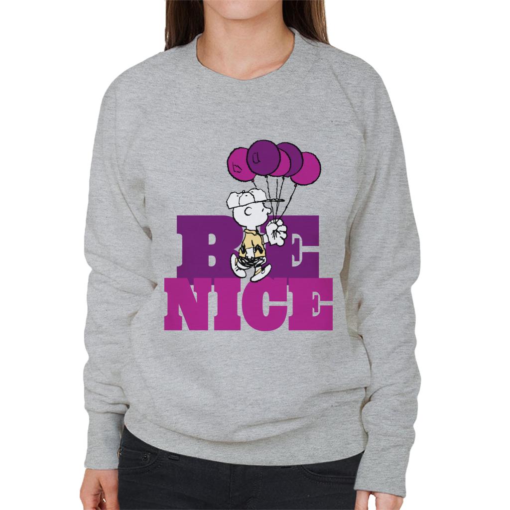 Peanuts Charlie Brown Be Nice Balloons Women's Sweatshirt product image 1