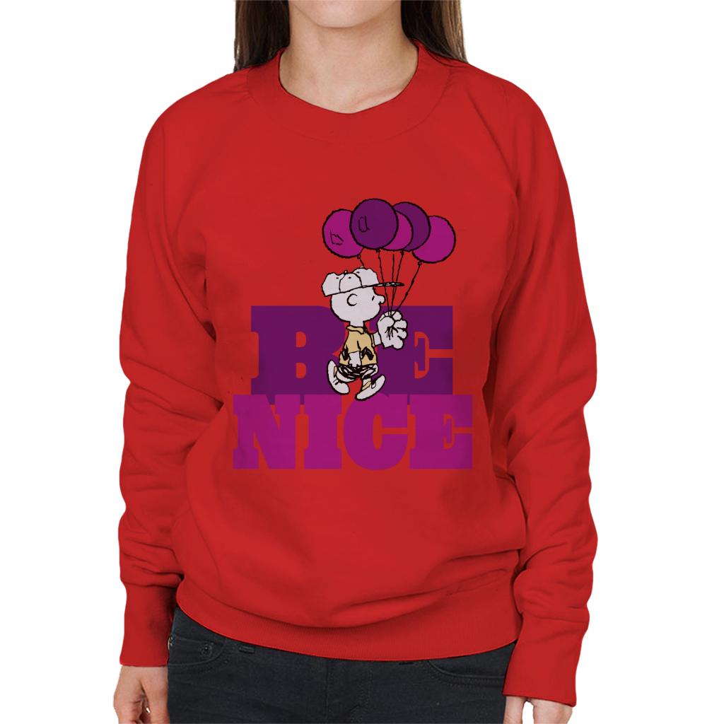 Peanuts Charlie Brown Be Nice Balloons Women's Sweatshirt product image 6