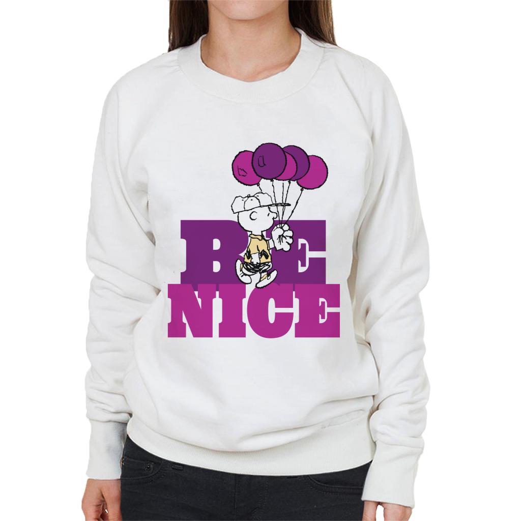 Peanuts Charlie Brown Be Nice Balloons Women's Sweatshirt product image 4