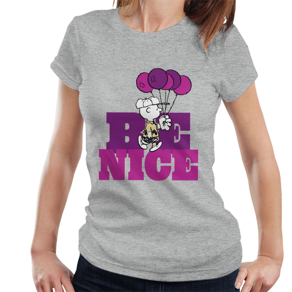 Peanuts Charlie Brown Be Nice Balloons Women's T-Shirt product image 1