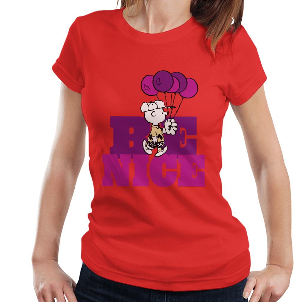 Peanuts Charlie Brown Be Nice Balloons Women's T-Shirt product image 6