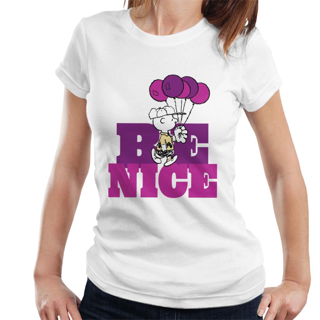 Peanuts Charlie Brown Be Nice Balloons Women's T-Shirt product image 4