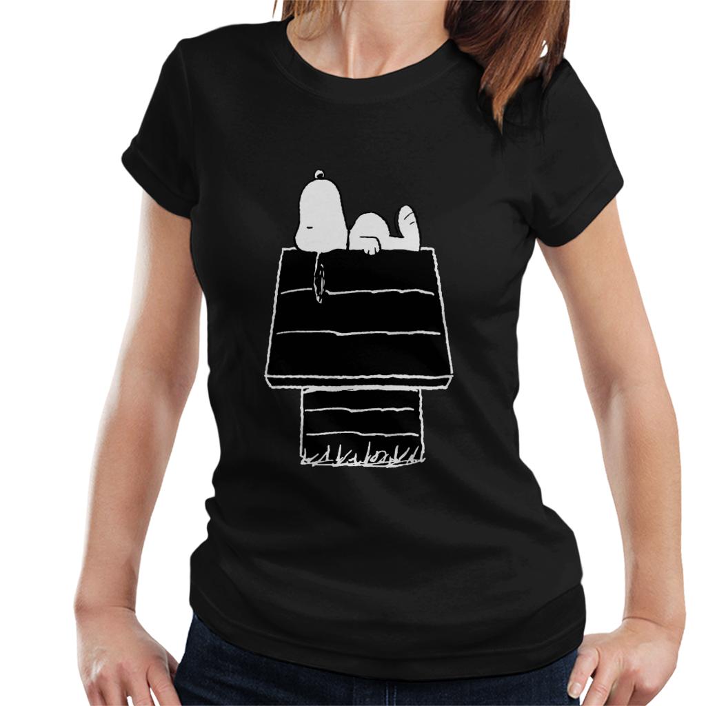 Peanuts Snoopy Black And White Kennel Women's T-Shirt product image 1