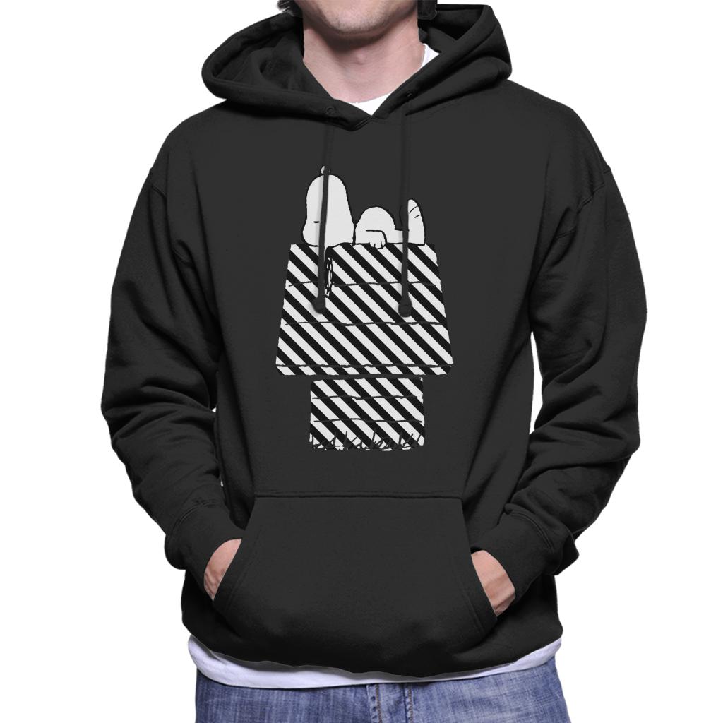 Peanuts Snoopy Black And White Stripe Kennel Men's Hooded product image 1