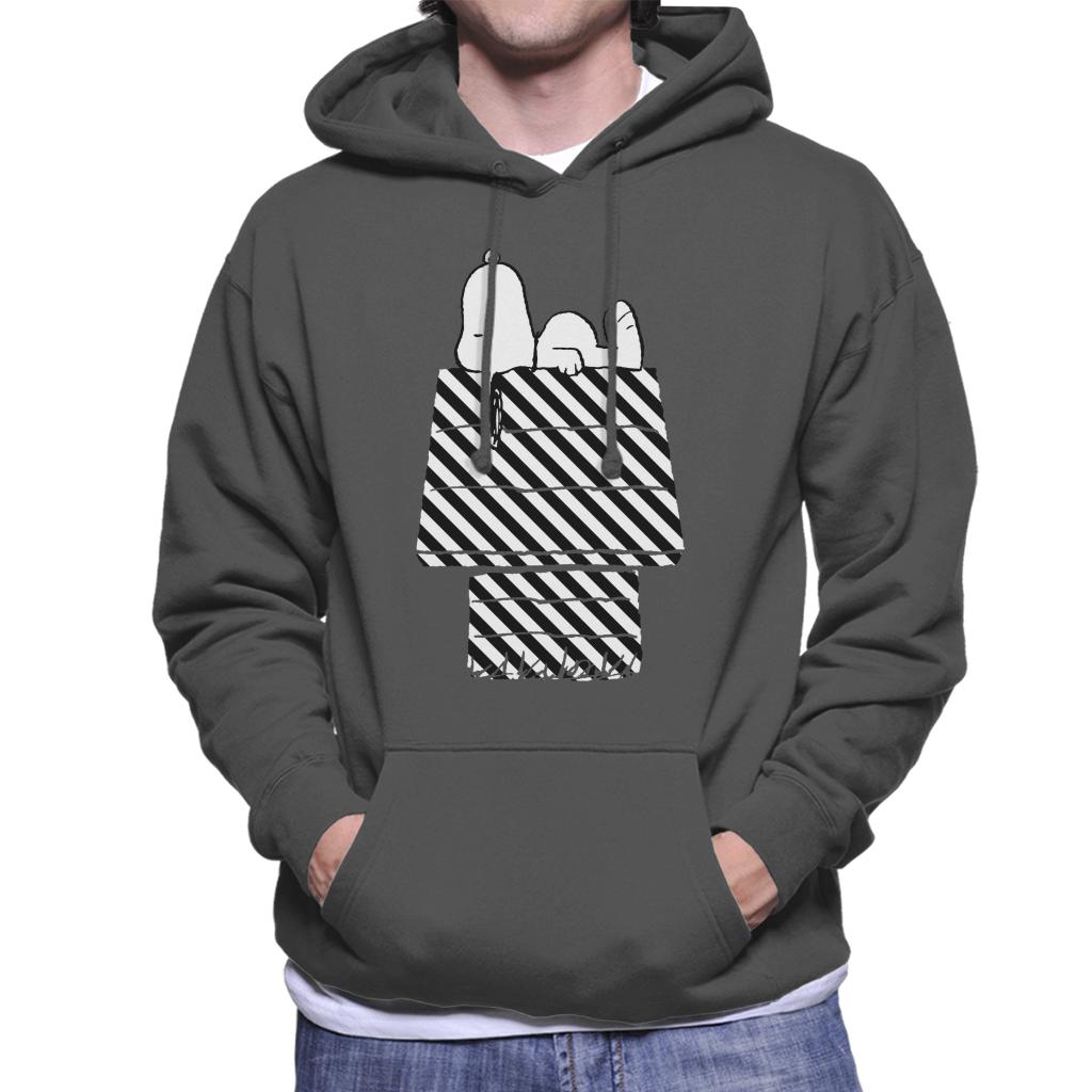 Peanuts Snoopy Black And White Stripe Kennel Men's Hooded product image 4