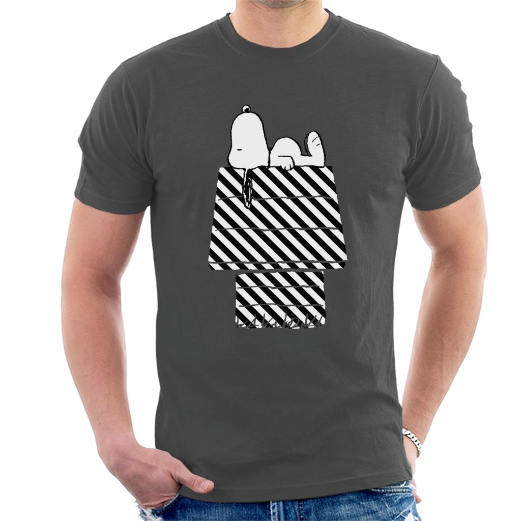 Peanuts Snoopy Black And White Stripe Kennel Men's T-Shirt product image 4