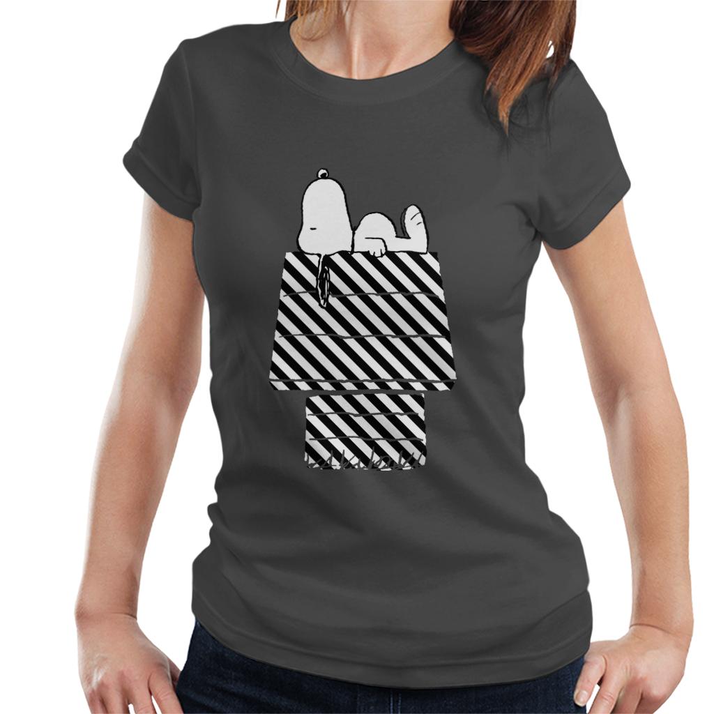 Peanuts Snoopy Black And White Stripe Kennel Women's T-Shirt product image 4