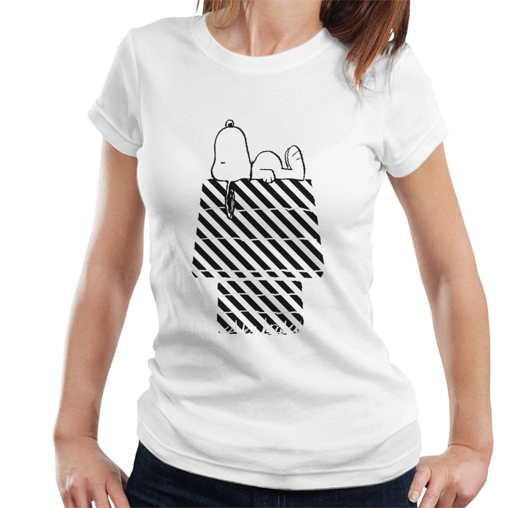 Peanuts Snoopy Black And White Stripe Kennel Women's T-Shirt product image 6