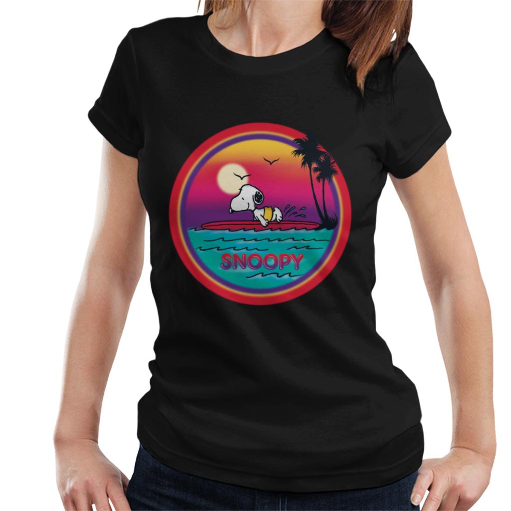 Peanuts Snoopy Surfing Sunset Women's T-Shirt product image 1