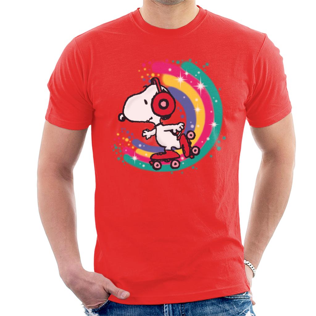 Peanuts Snoopy Roller Skating Rainbow Men's T-Shirt product image 6