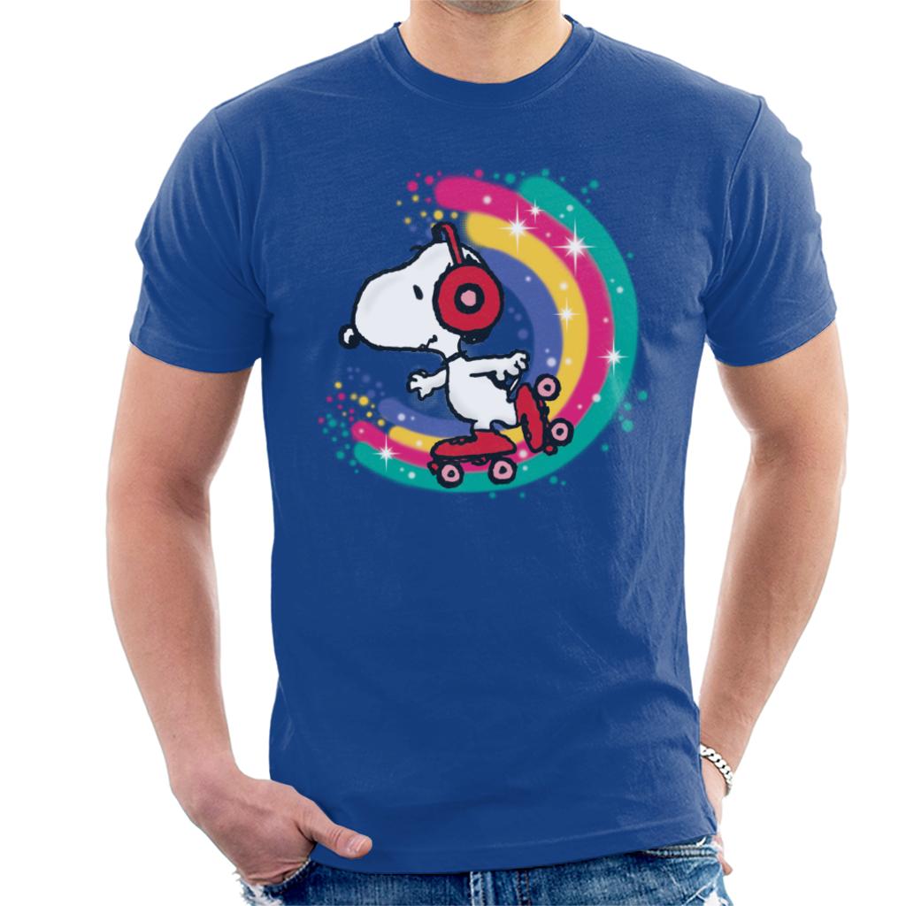 Peanuts Snoopy Roller Skating Rainbow Men's T-Shirt product image 4